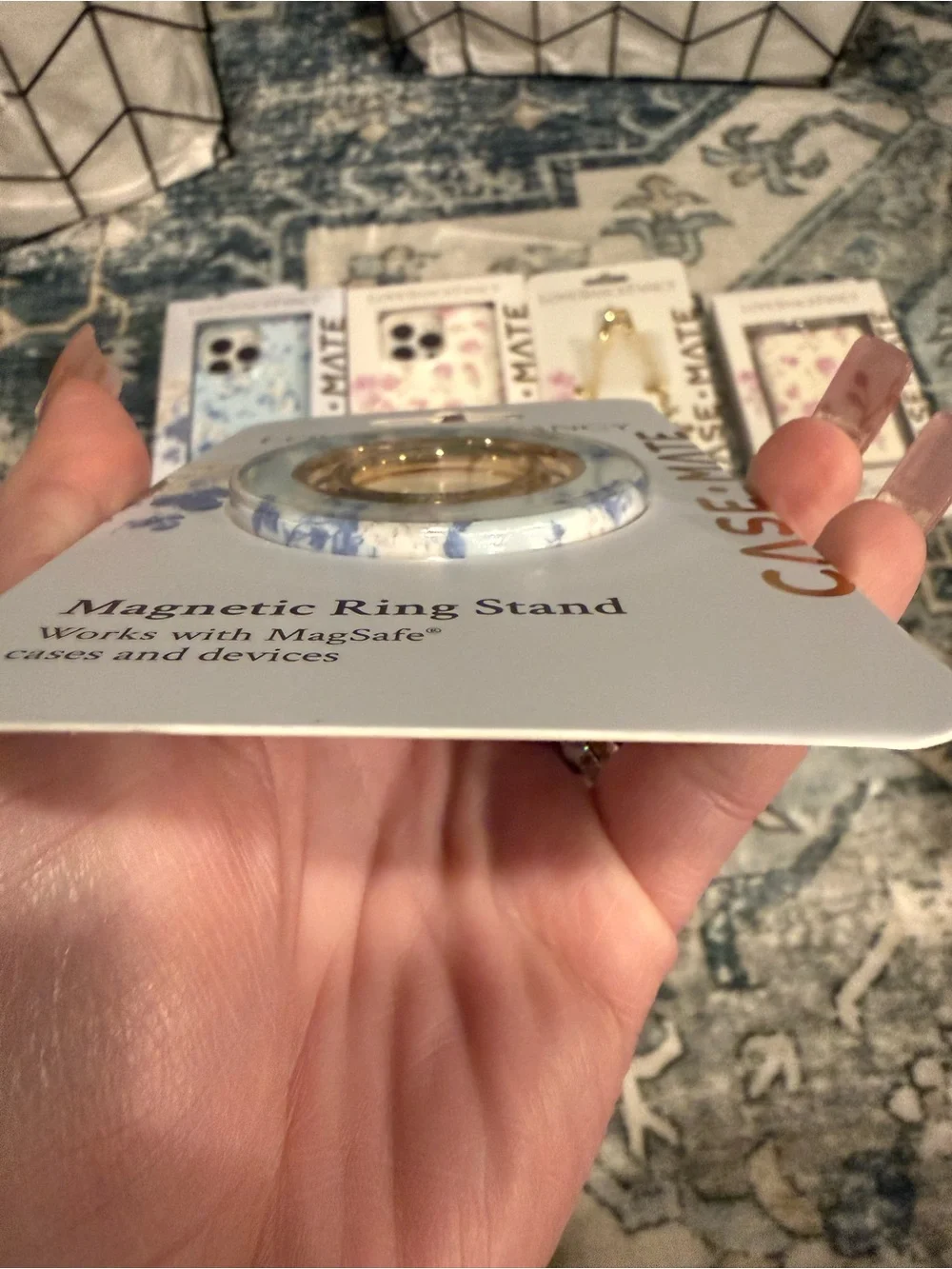 LoveShackFancy x Case-Mate Blue Floral Magnetic Ring Stand NWT